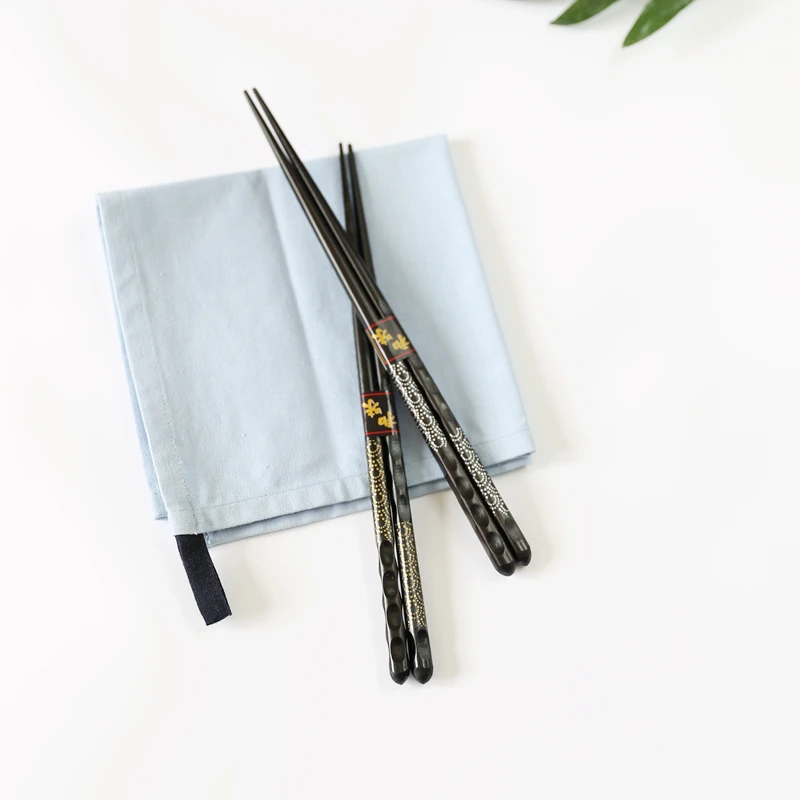 5 пар деревянных палочек для еды в японском стиле черные резные твердые