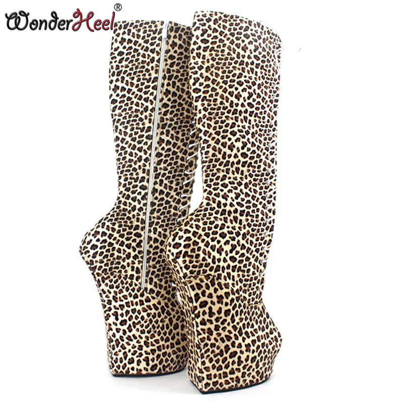 Wonderheel/модные сапоги до колена на платформе с каблуком 20 см, на шнуровке, на платформе