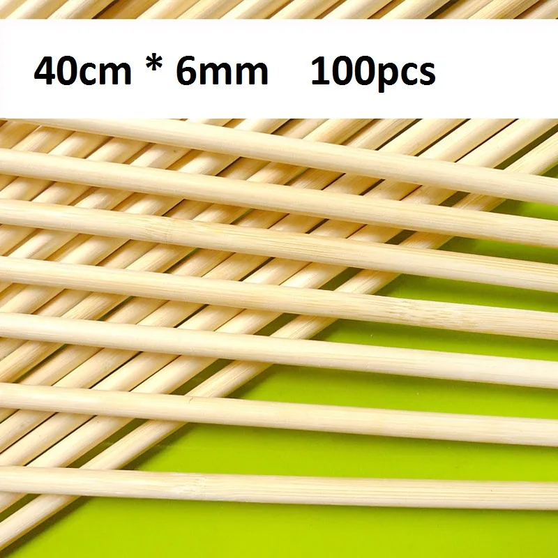 100 шт 40 см * 6 мм бамбуковые деревянные шпажки для барбекю спиральные Торнадо