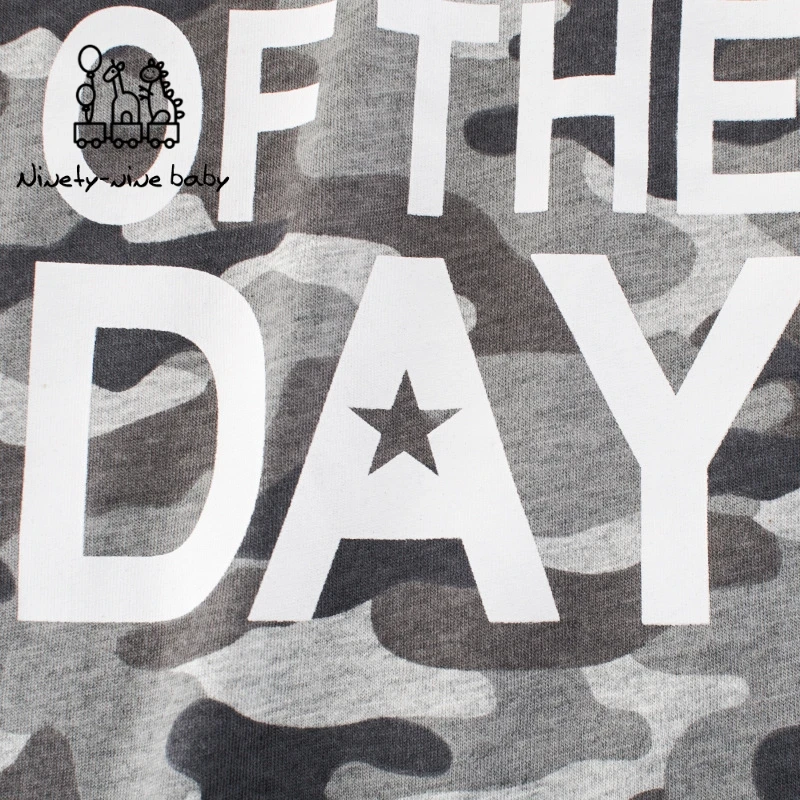 Одежда для маленьких мальчиков футболка хлопковая камуфляжная с коротким