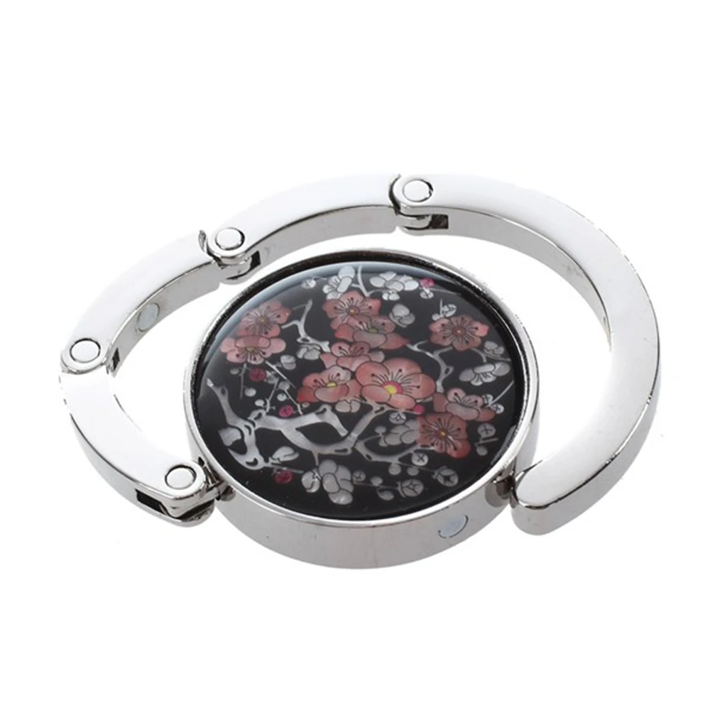 DSHA New Hot Motif floral fleur de prunier ronde pliante Porte sac cintre crochet | Robe Hooks