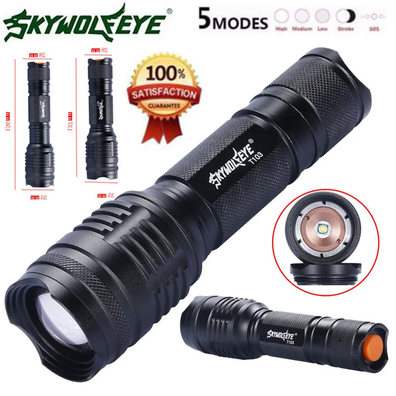 Новейший XML T6 светодиодный фонарь с масштабированием 5 режимов полицейский