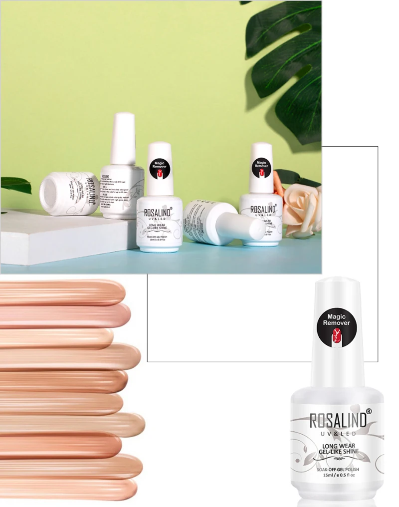 ROSALIND New Burst Magic Remove Nail Polish Soak Off Gel Acrylic Clean Degreaser Nail Remover Gel Polish Remover 15ml TSLM1