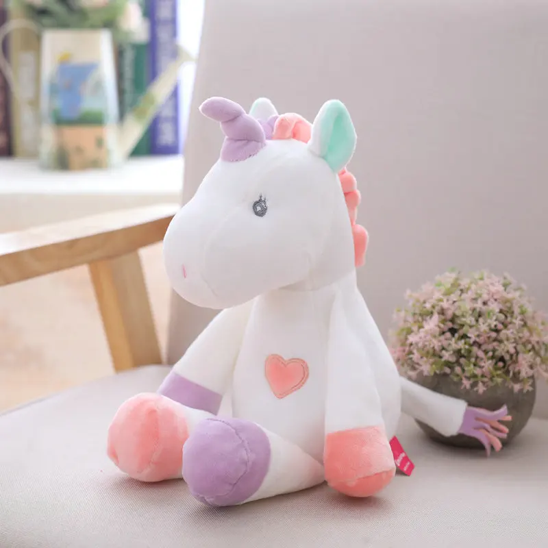 white unicorn 32cm Плюшевая Радужная игрушка единорог Единорог Мягкие животные Сова кукла игрушки для детей Рождественский фантастический подарок для детей и маленьких девочек - Цвет: white unicorn 32cm
