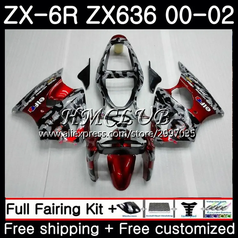 Корпус для KAWASAKI NINJA ZX 6 R ZX636 6R 2000 2001 2002 57HC. 23 636 600 CC ZX6R 00 01 02 Обтекатели