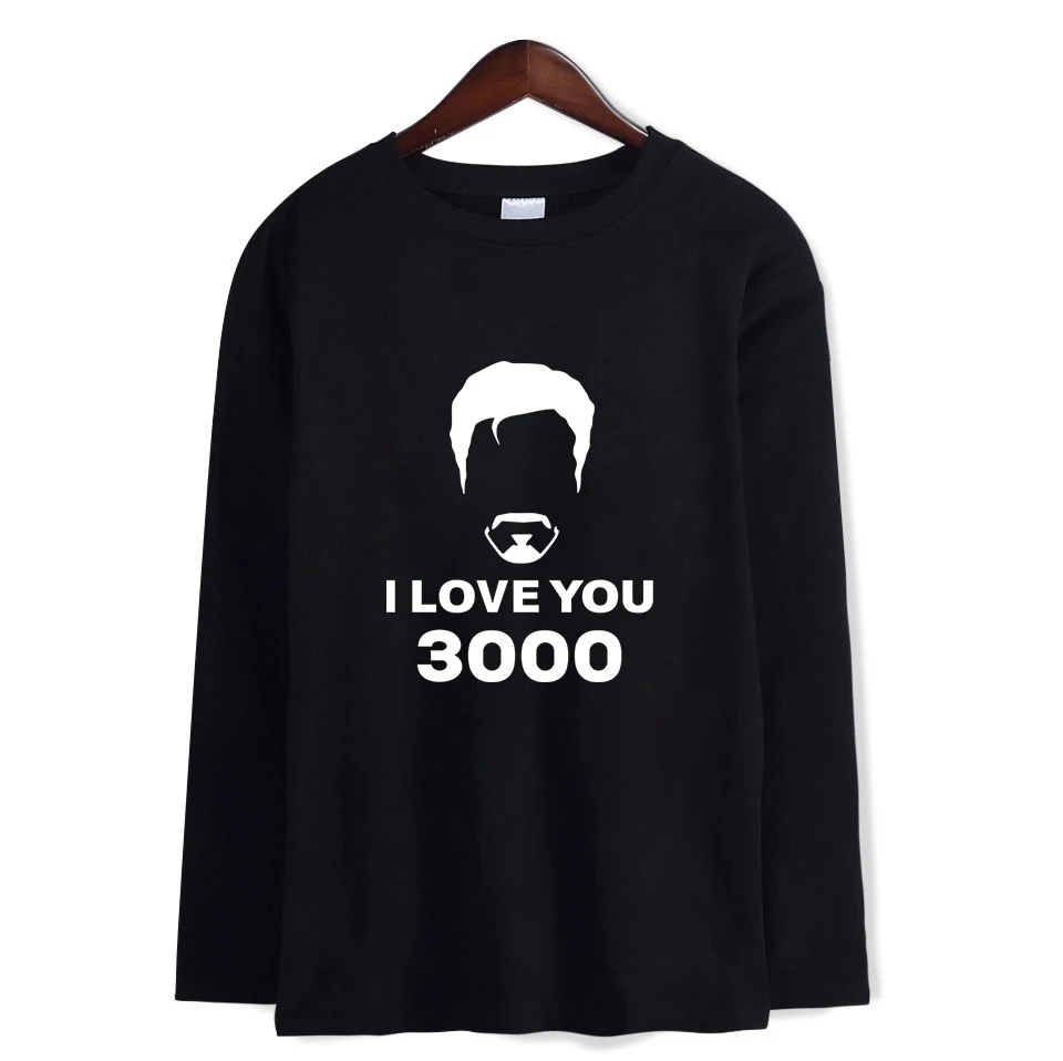 Женская/мужская футболка с принтом I love you Повседневная длинным рукавом Новое