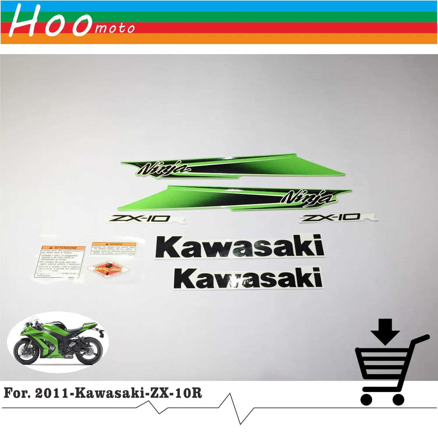 ZX 10R 2011 Полный наклейки графический Комплект мотоцикл весь автомобиль 3M для Kawasaki