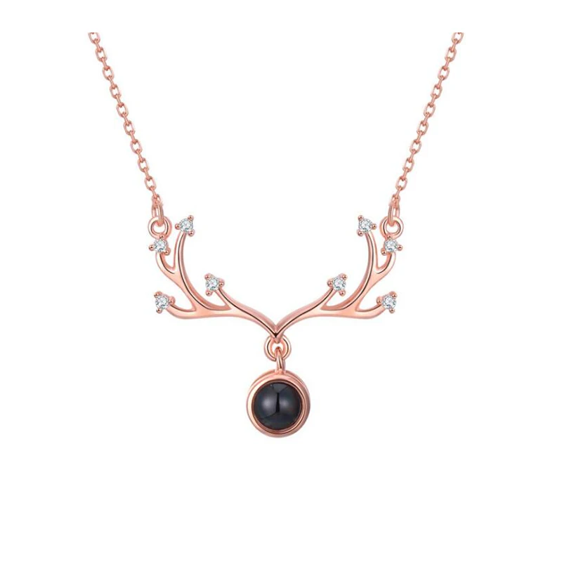 100 языков чтобы сказать Я люблю тебя ожерелье сердце с оленем модное серебро 925