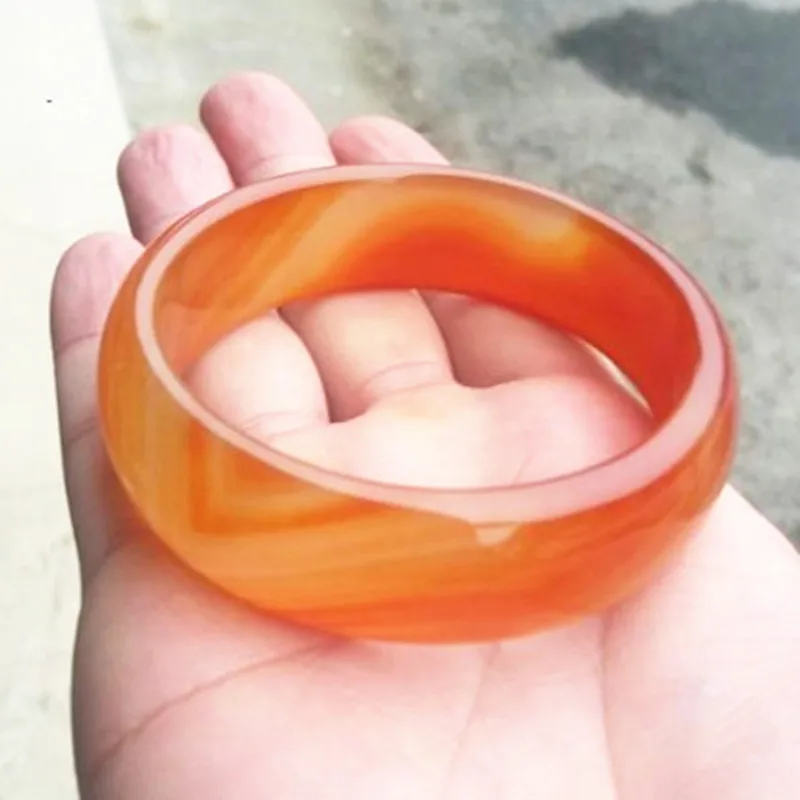 

Drop Shipping Natural Red Chalcedony Bangle Round Widened Bangle Bracelet Gift for women Fashion Jades Jewelry