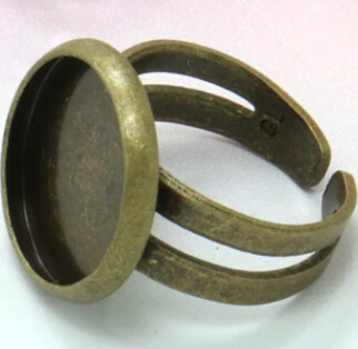 Antique Bronze 10 шт. 12 мм античная бронза/серебро/розовое золото кольцо основание под кабошон пустой для Кабошон Камея DIY Мода регулируемое кольцо - Цвет: Antique Bronze