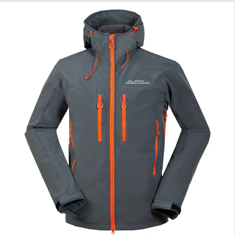 Брендовые уличные Пеший Туризм в Для мужчин одежда Soft Shell Jacket Водонепроницаемый дышащая одежда кемпинг и Пеший Туризм
