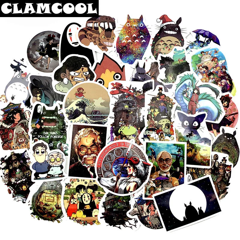 

50Pcs Miyazaki Hayao Classic Animation Sticker Forwall Laptop Computer Game Machine Guitar Skateboard Motorcycle
