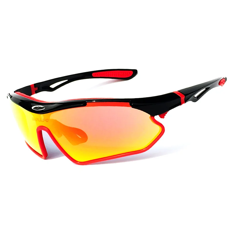 Black Red-Red Lens Поляризованные унисекс UV400 велосипедные солнцезащитные очки для мужчин Спорт на открытом воздухе велосипедные очки MTB очки Gafas Ciclismo дорожный велосипед очки - Цвет: Black Red-Red Lens