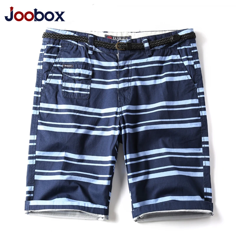 JOOBOX 2018 Для мужчин s Джинсовые шорты Мода Полосатый Прямые джинсы 100% хлопок синий
