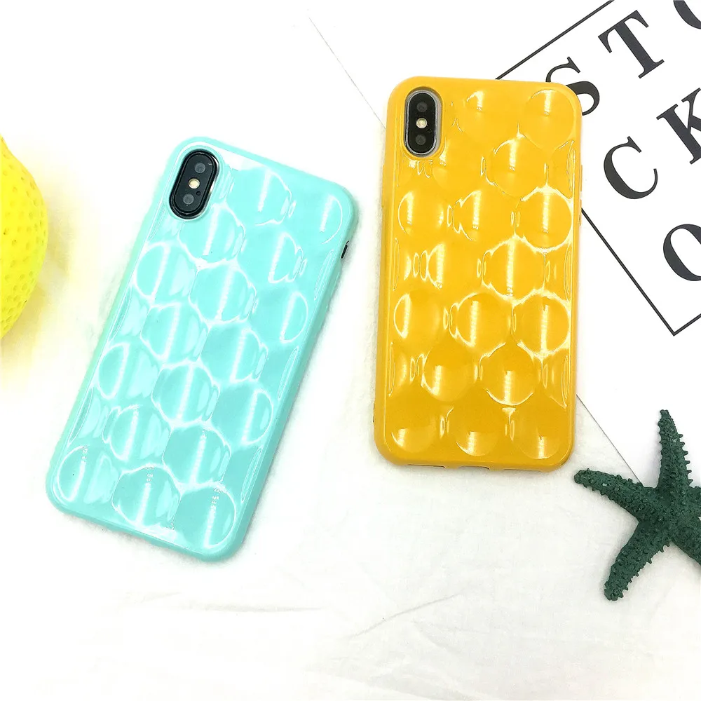 3D силиконовый чехол для iPhone 8 аксессуары яркие розовые желтые фиолетовые мягкий