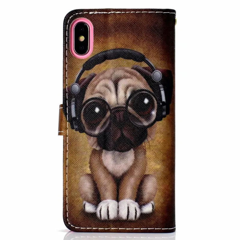 Чехол кошелек с мультяшным рисунком для iPhone X XR XS MAX панда бабочка искусственная