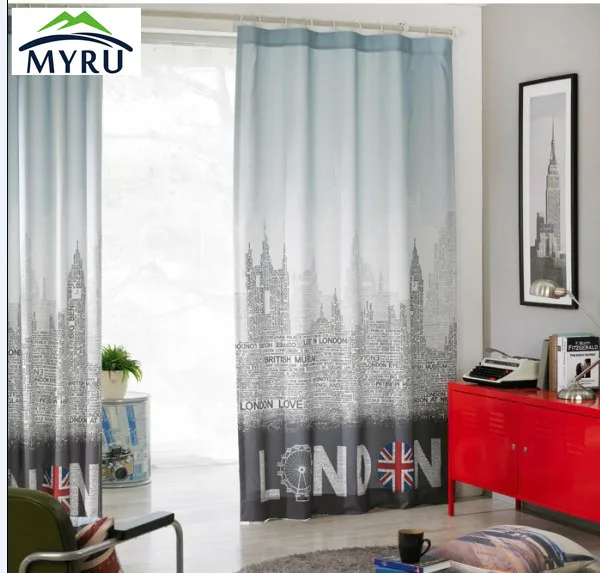 MYRU см 240 * 130 башня Лондона Биг Бен готовые шторы хорошие Великобритании