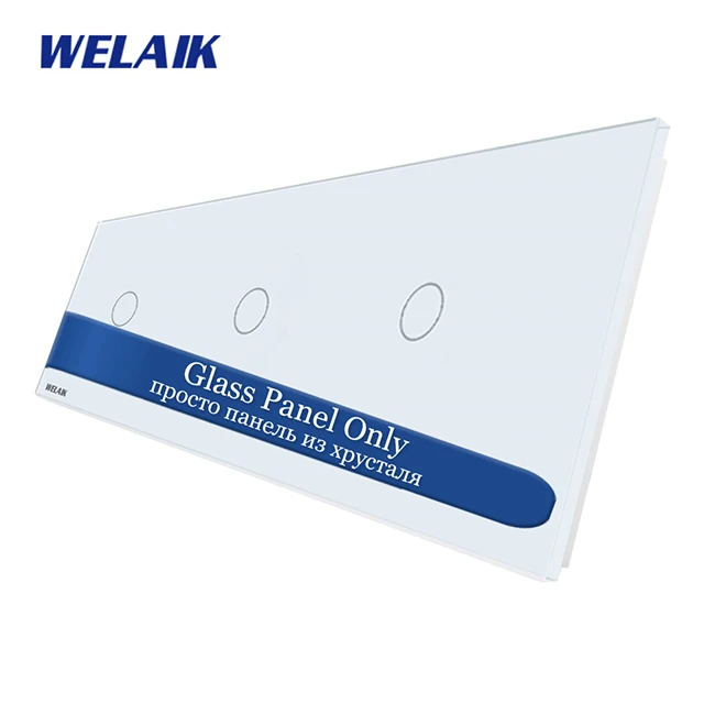 Welaik сенсорный выключатель Комплектующие для самостоятельной сборки Стекло Панель только стене выключатель белый кристалл Стекло Панель 1 Gang+ 1 gang+ 1 Gang a39111w/B1 - Цвет: White