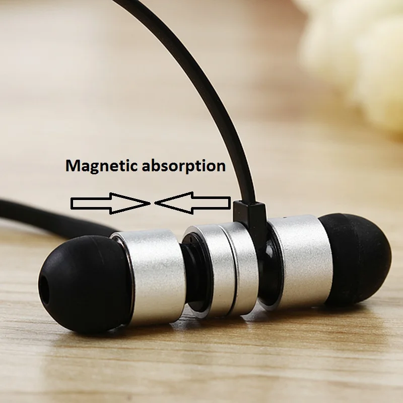 New Sport Running Bluetooth Headphone Magnetic suction Wireless Earphone headset stereo Earbuds earpiece With Mic for all phone |