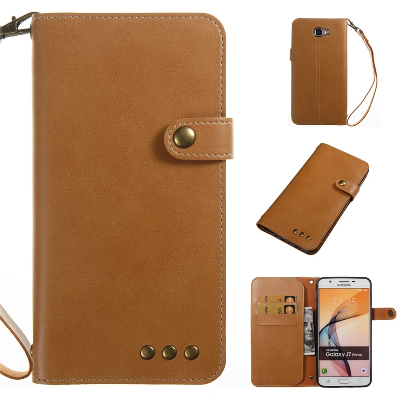 Luxury Retro Case For Samsung Galaxy J7 Prime Flip Wallet PU Leather Back Cover for Phone | Мобильные телефоны и