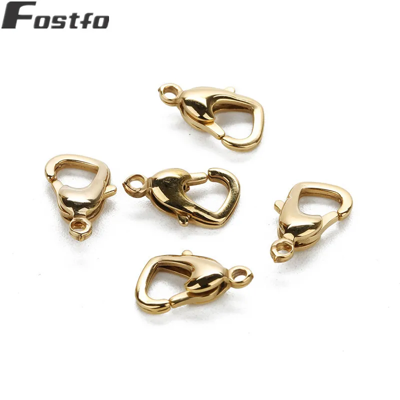 5 шт./лот застежка карабин из нержавеющей стали золотого/стального цвета для