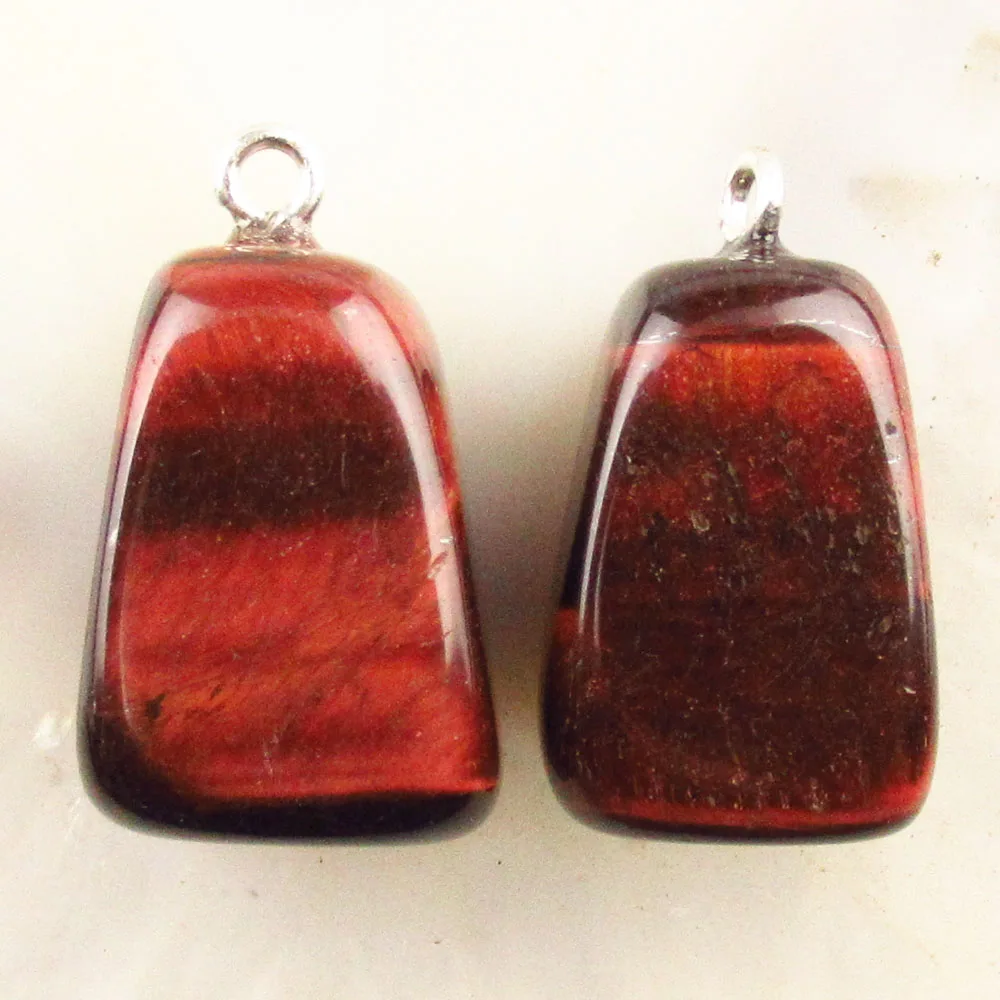red tiger eye YUTENG, 2 шт., Необычные заживляющие драгоценные подвески, подвески, хрустальные бусины чакры для самостоятельного изготовления ожерелья, ювелирных изделий ll888 - Окраска металла: red tiger eye