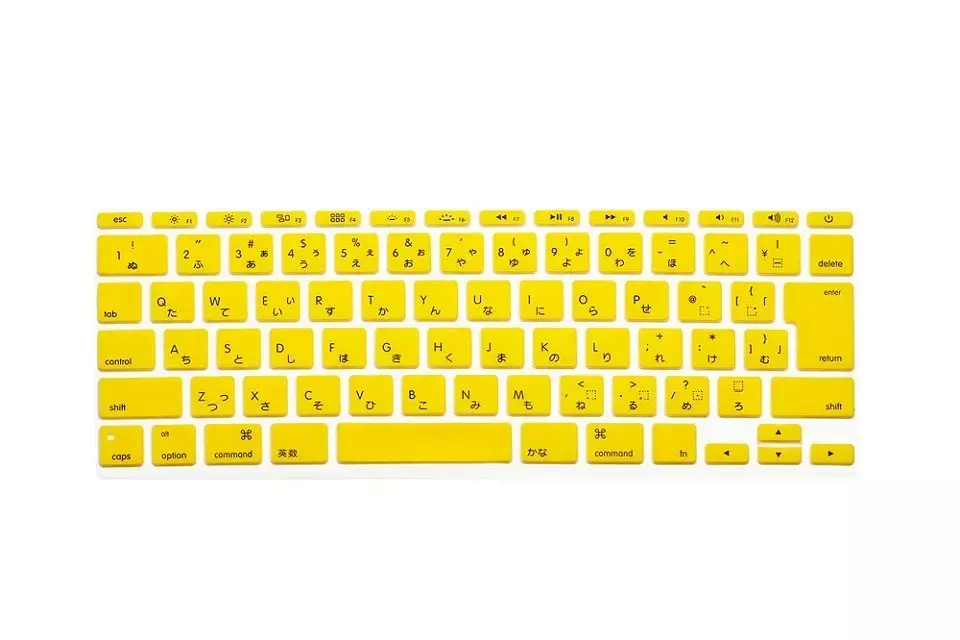 Yellow С японской раскладкой ультра тонкий Силикон покрытие для клавиатуры для ноутбука Macbook Air 1" A1370 A1465 клавиатура протектор - Цвет: Yellow