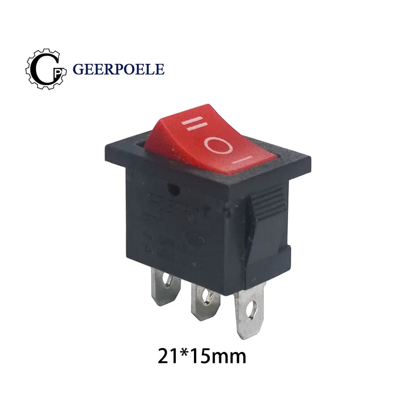 20 шт. 50 KCD1 21*15 мм 3PIN SPST 6A/250 В защелкивающаяся положение ВКЛ./ВЫКЛ./вкл. медные