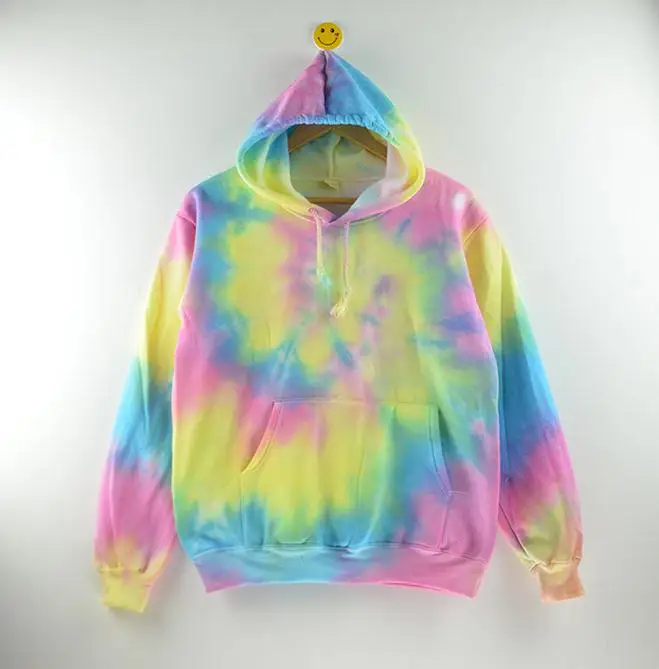 

Harajuku tie-dyeing Plus Size Fashion Gradient Color Tie-dyed Harajuku Hoodies Sweatshirt Women Korean Fall Style Rainbow AW431