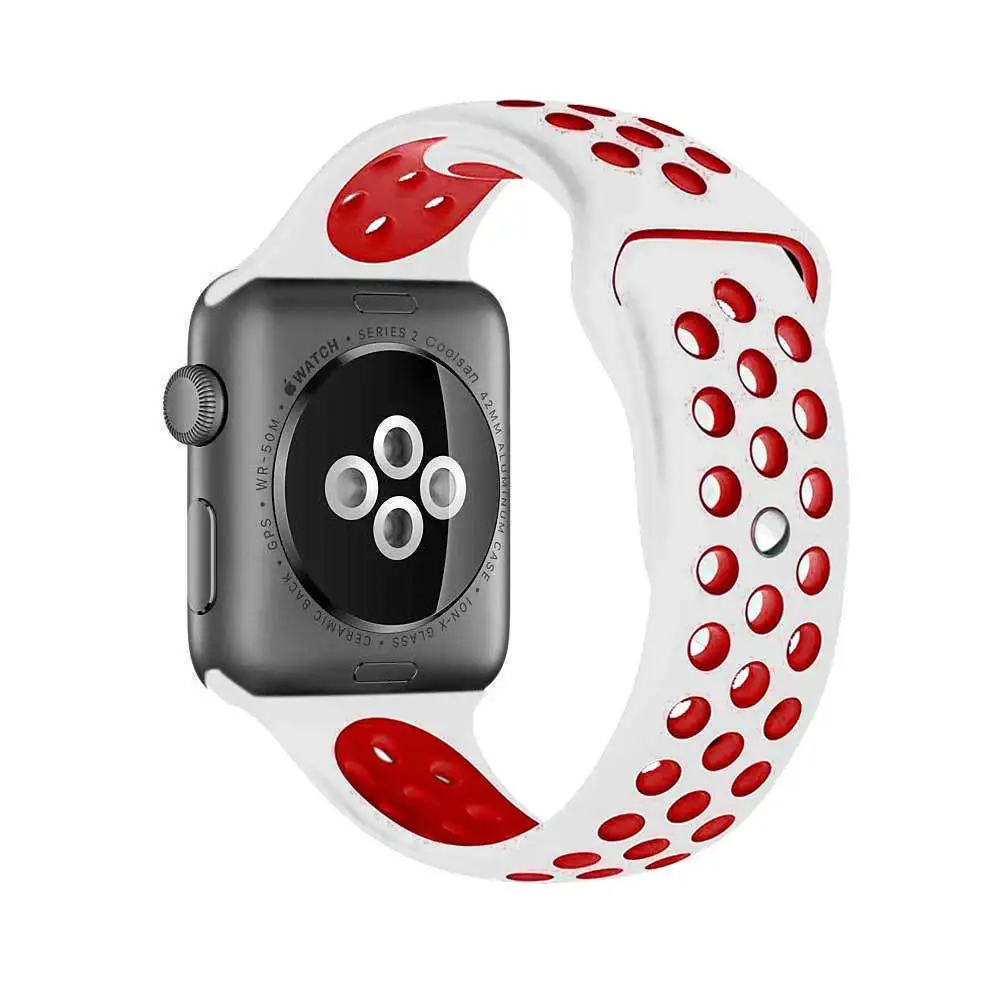 Новый спортивный силиконовый ремешок для наручных часов Apple watch версии 3 2 1 Iwatch 42