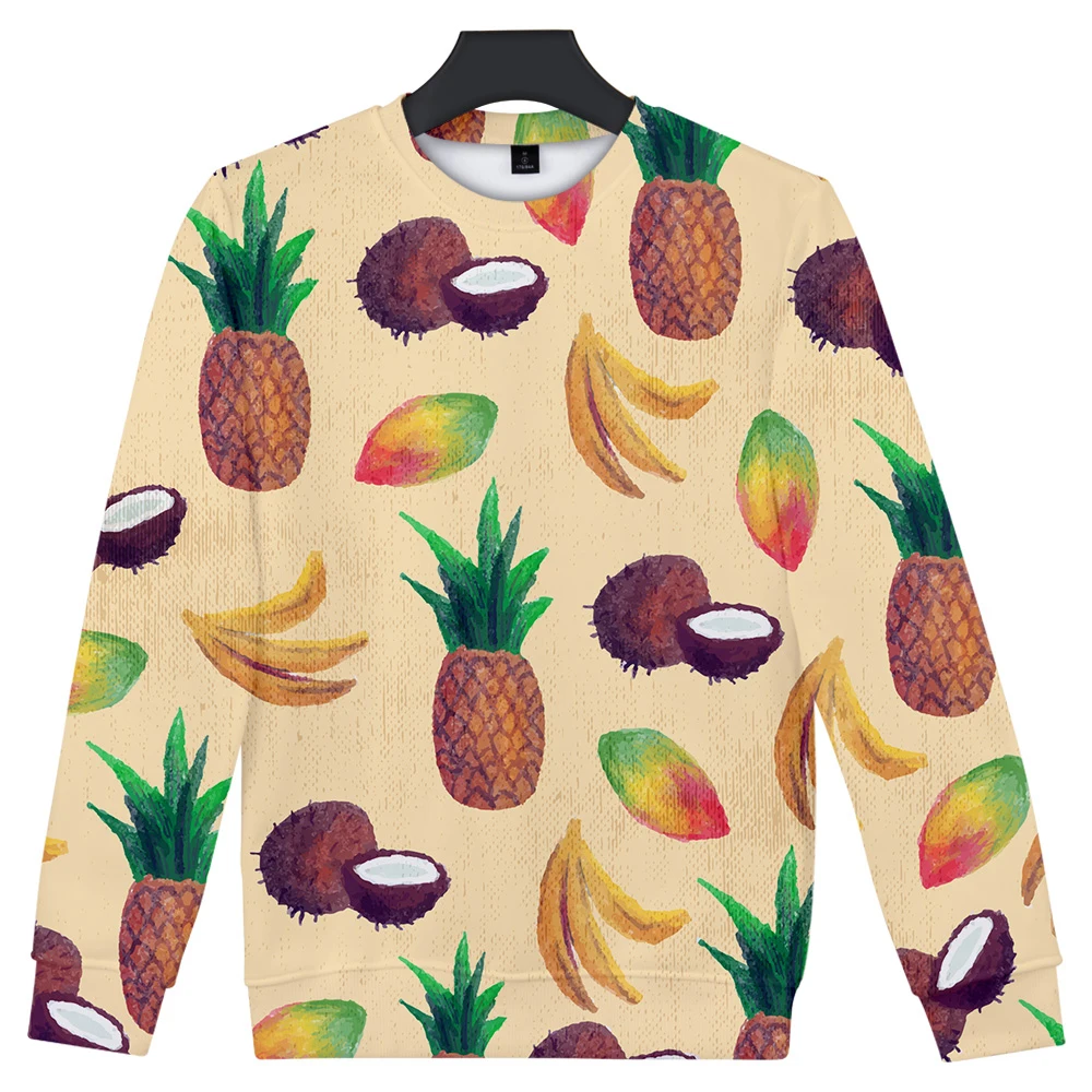 Забавные милые фруктовые 3D печатные женские толстовки с разноцветным белым Kpop