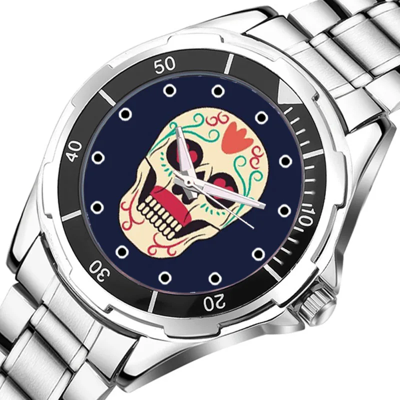 Мужские кварцевые наручные часы из нержавеющей стали водонепроницаемые