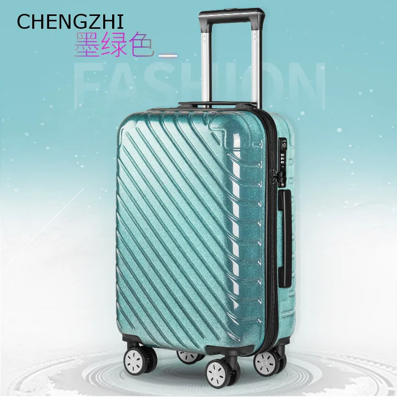 CHENGZHI 2" 24" дюймовый персональный Блестящий багаж для девочек, Спиннер, тележка для женщин, Дорожный чемодан, универсальное колесо
