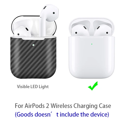 Пылезащитный чехол s для AirPods чехол Чехол из настоящего углеродного волокна чехол Ультратонкий протектор для Apple гарнитура для AirPods чехол - Цвет: Matte for AirPods 2