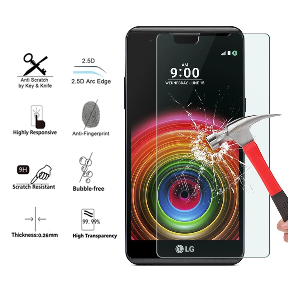 Закаленное стекло 2 Pcak для Lg X Power защитное Защита экрана LG Xpower 3 Xpower2 закаленное