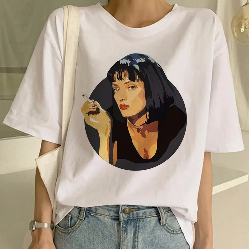 Женская футболка с забавным принтом из фильма Pulp fiction, Миа Харадзюку, Ulzzang, летняя футболка, модная Дева Мэри Миа, футболка, женские футболки - Color: 562