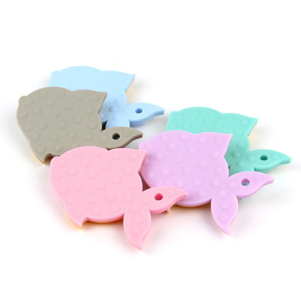 TYRY. HU 1 шт. Силиконовые Прорезыватели BPA Free Mordedor Fish игрушки Детские Силиконовые для Прорезывание Зубов Бусины жевательные подвески для новорожденного ожерелья подвески