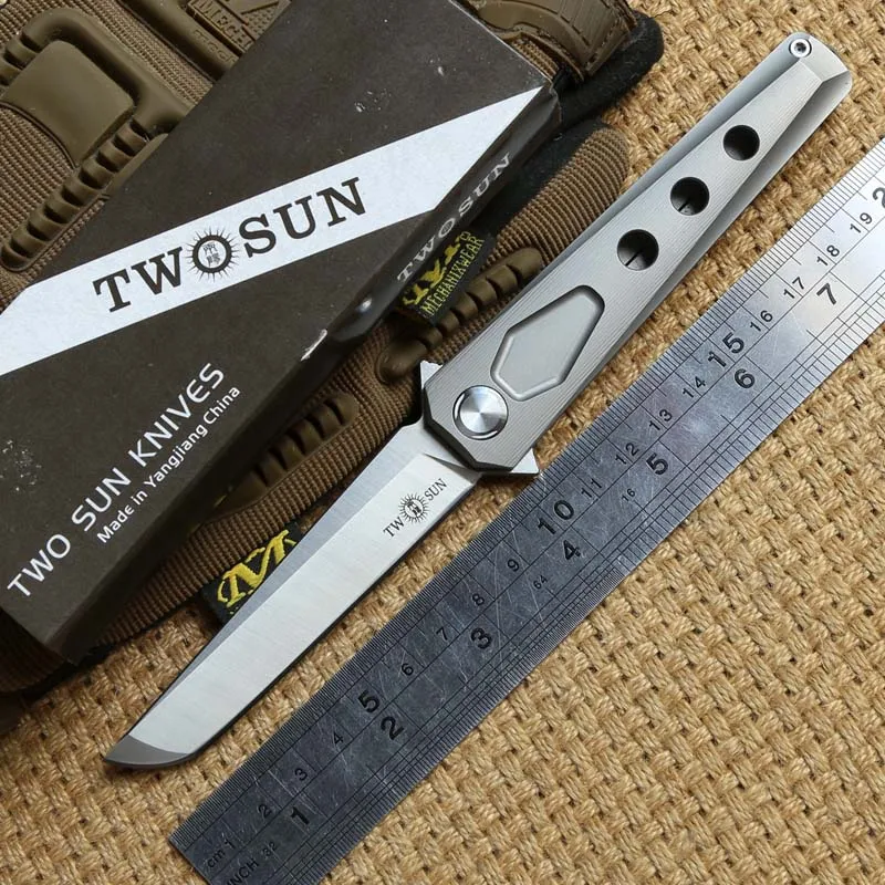 Два солнца TS44 Тактический Flipper мяч brearing складной нож D2 лезвие titanium Отдых на