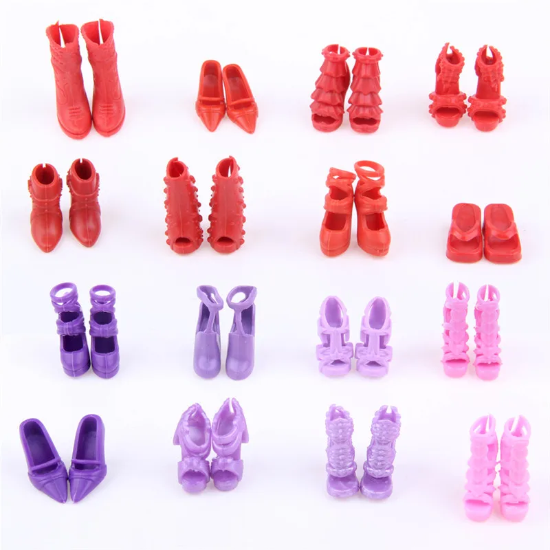 10/16/20/40pairs/packs Randomly Picked Colorful Assorted Fashion Heels Sandals Boots Shoes For Dolls Accessories Baby Toys Gift | Игрушки и