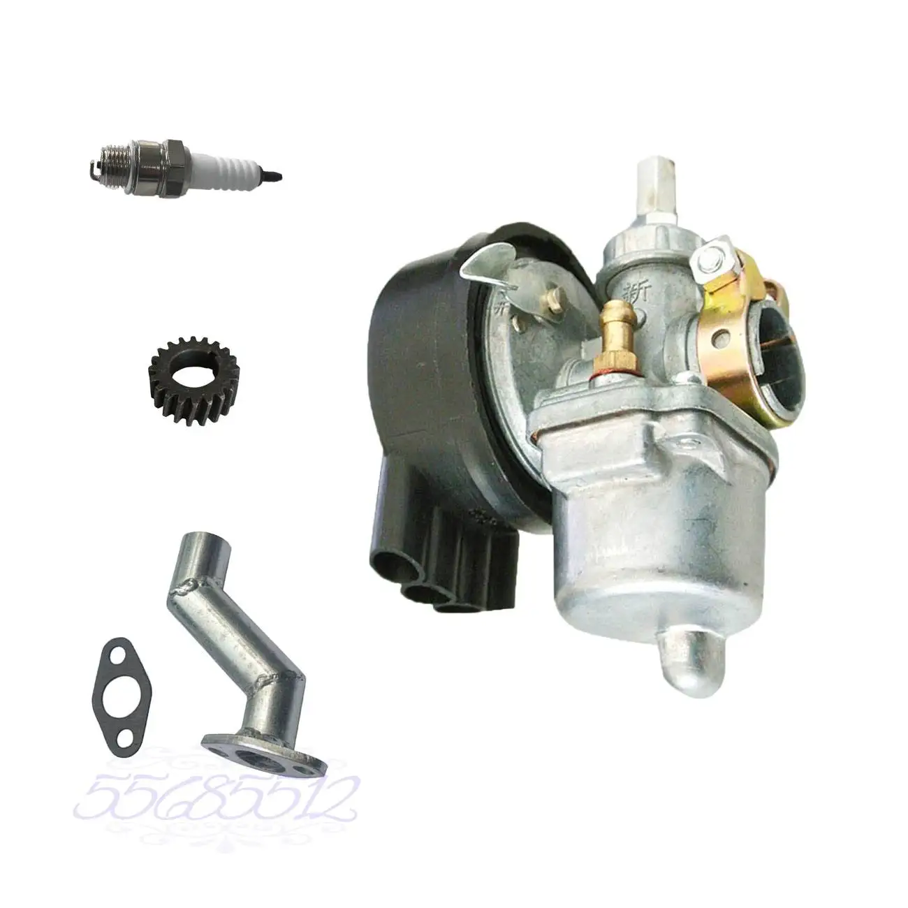 Впускной коллектор и карбюратор Свеча зажигания подходит 49cc 66cc 80cc