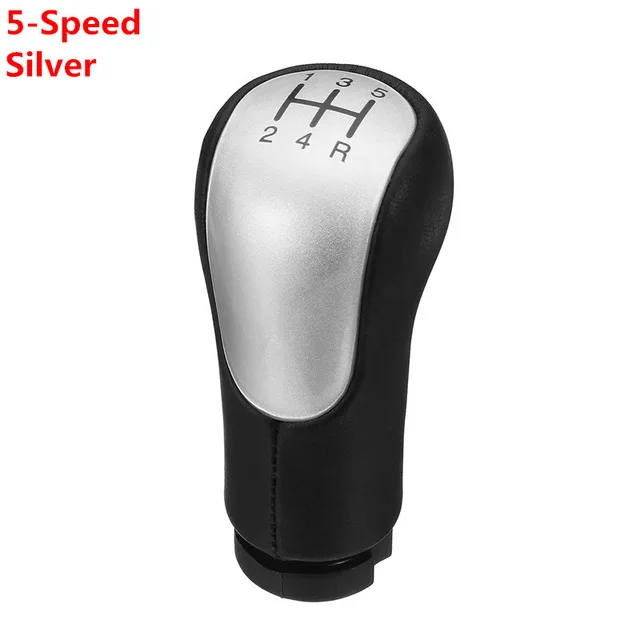 5-Speed Silver 5/6 Скорость MT ручка переключения рулевого механизма автомобиля для Ford Fiesta Fusion Transit подключение 2002 на рычаг переключения передач Ручка POMO Arm Ball - Название цвета: 5-Speed Silver