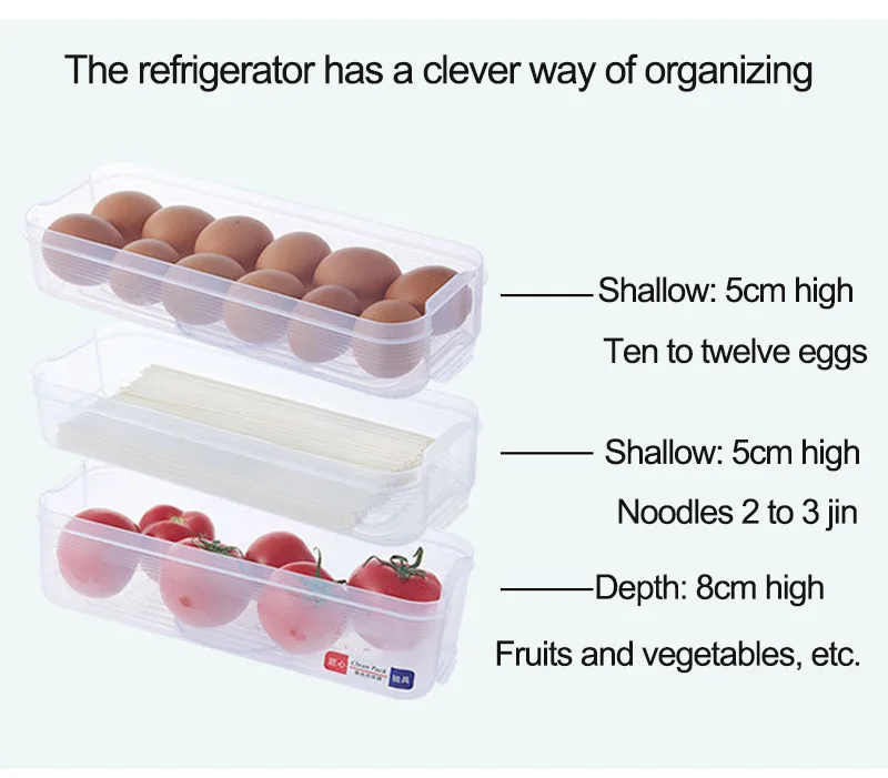 Kitchen Multilayer Receiving Box Refrigerator Egg Preservation Box Food and Groceries Fruit Storage Box