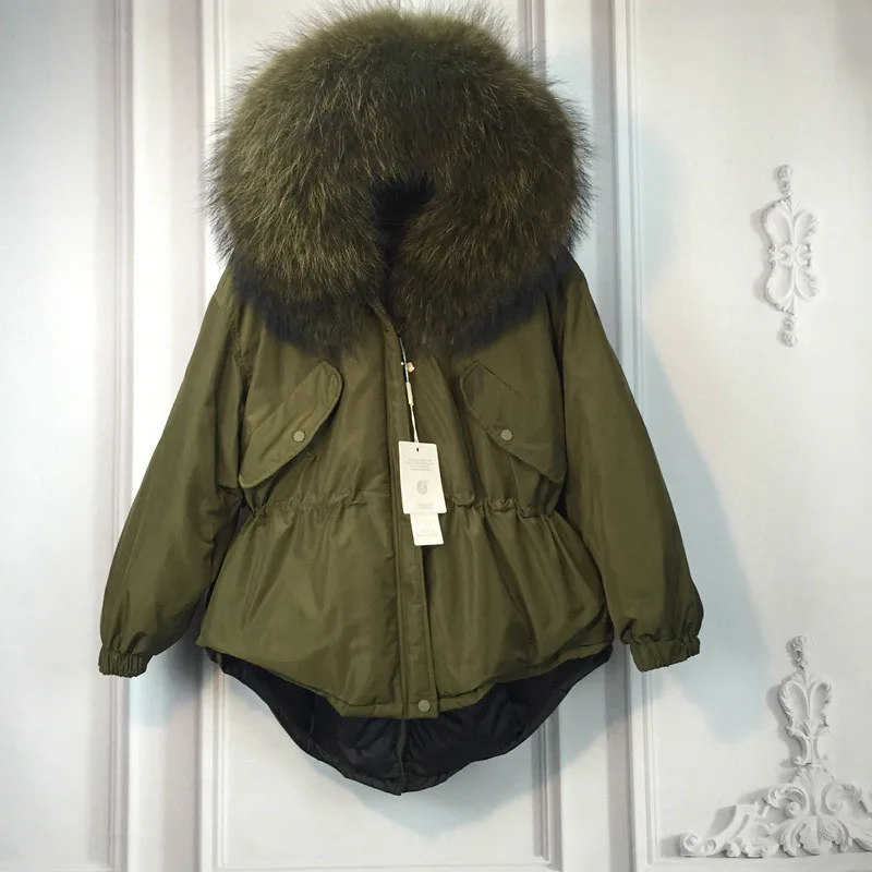 Женская парка 2020 зимняя куртка Женское пальто на белом утином пуху с большим