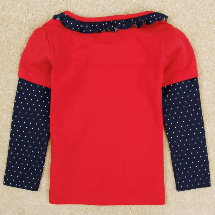 Детская одежда нова бренда дети с длинным рукавом о образным вырезом майка