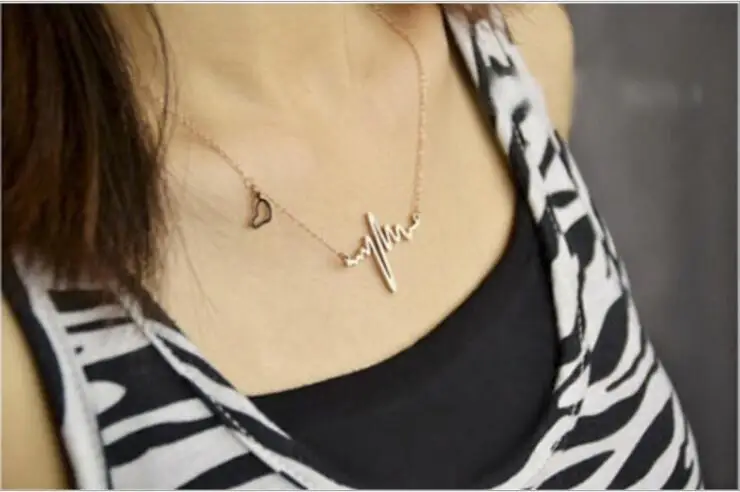 Korea Korean fashion jewelry speed foreign trade new simple popular ECG necklace clavicle chain sweater wholesale | Украшения и