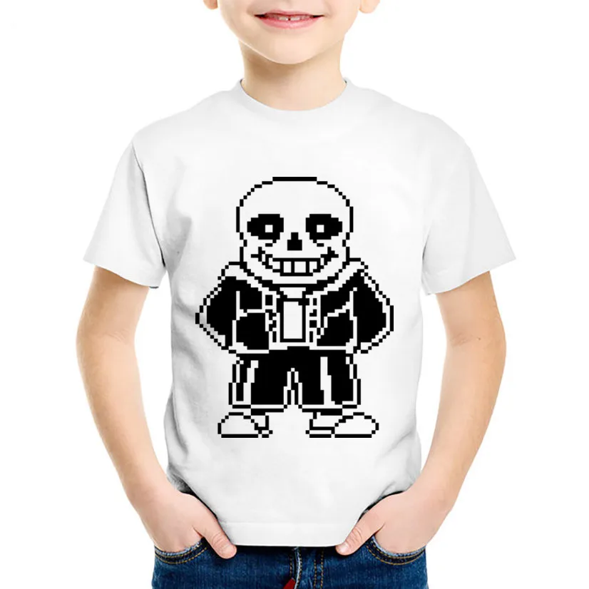 Детские Забавные футболки с рисунком Skull Brother Undertale детские летние для мальчиков и