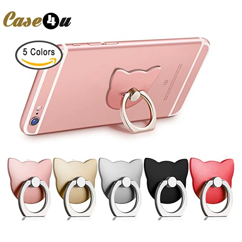 Мультфильм медведь кошка голова дизайн палец кольцо мобильный телефон держатель