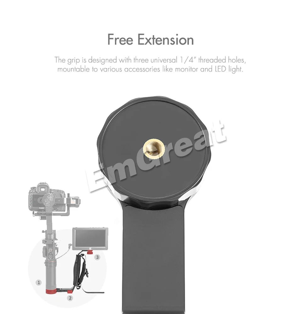 Zhiyun официальный кран 2 Gimbal аксессуары L кронштейн трансмаунт мини двойной захват для Светодиодный светильник/микрофон/монитор как двойная ручка