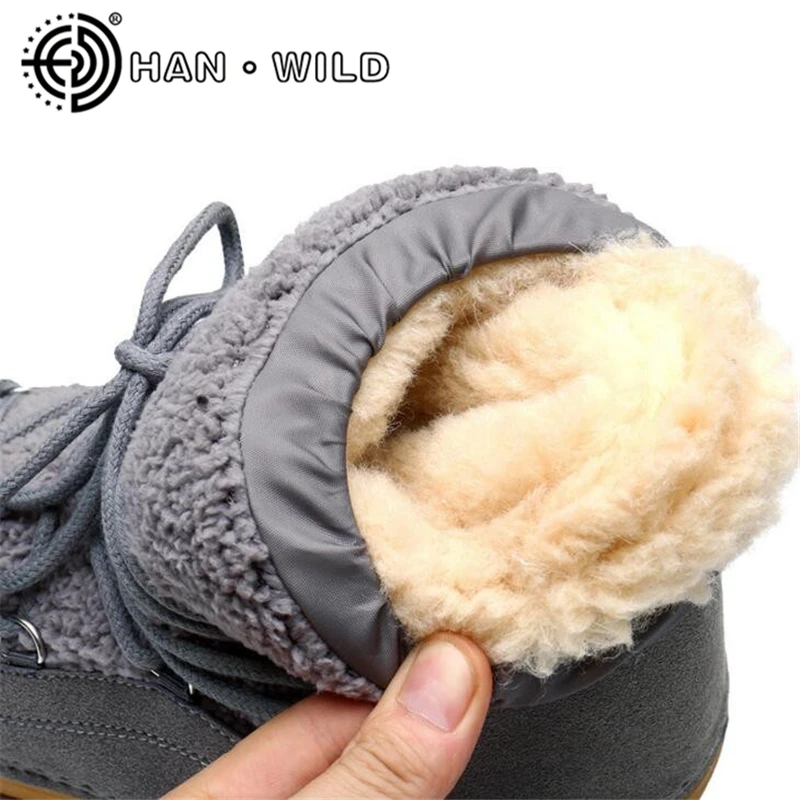 Мода 2019 Для женщин пространства сапоги на натуральном меху теплые зимние ботинки