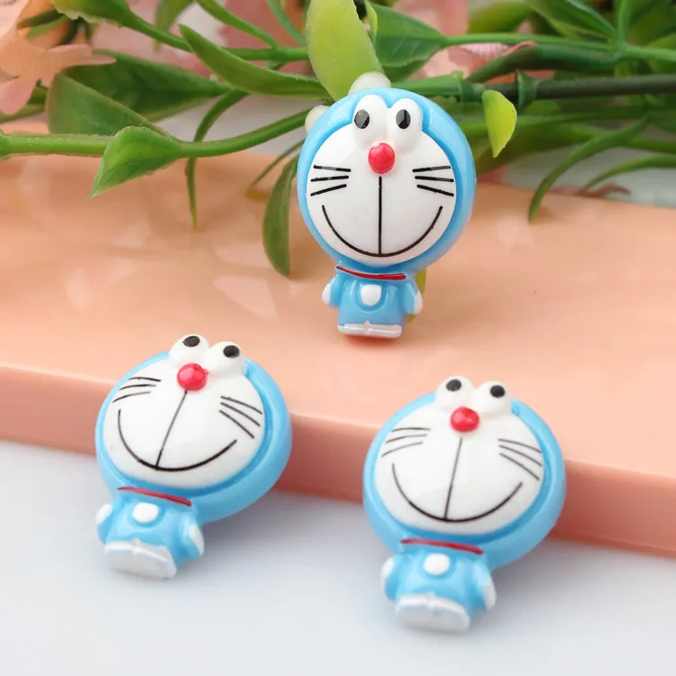 100 шт/партия плоские пластмассовые милые Doraemon Viking 19*25 мм кабошон бант для волос
